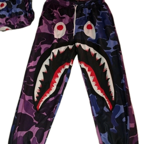 Babe Inspired Blue & Purple Camo Jogging Track Suit Size XL ( 2 PIECE SET) - Picture 3 of 4